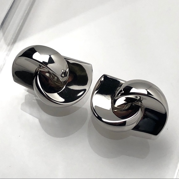 RARE VTG 70s DIOR “CD” LOGO MODERNIST EARRINGS - Picture 8 of 14